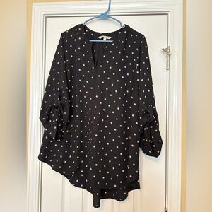 Black Polka Dot Women's Top